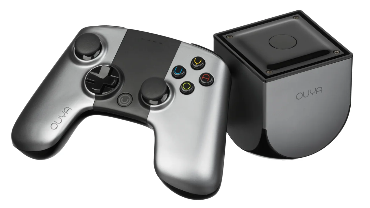 The OUYA game console and controller. The OUYA is an Android -based gaming console that was brought to the market through the success of a Kickstarter in 2012. The Kickstarter was one of the most successful in the site's history, raising $8.5 million of crowdfunding capital. The OUYA became available in stores on June 25, 2013 with a retail price of $99. Built on the idea of low cost and low entry development, the OUYA seeks to bring the popularity of cell phone gaming to a TV. Each system also functions as a dev kit, allowing any user to potentially make games for the system. — cover image for Circana Reports July U.S. Hardware Spending Fell 29 Percent