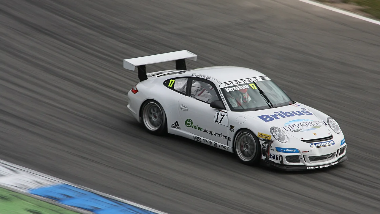 Porsche 911 GT3 Cup of Eichin Racing at the opening round of the 2008 Porsche Carrera Cup Germany at Hockenheimring. Mike Verschuur is the driver. — cover image for Gran Turismo 7 Spec IV Part One Adds Sugo and Six Cars