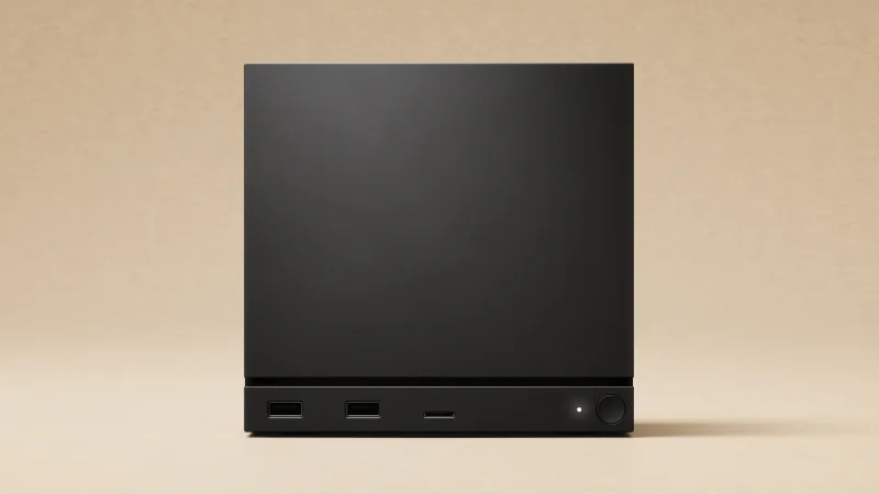 Steam Machine hardware on a neutral background